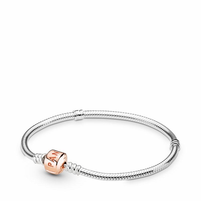 Pandora Moments Snake Chain Bracelet - Pandora Rose/Sterling Silver - Canada | PC3024VR